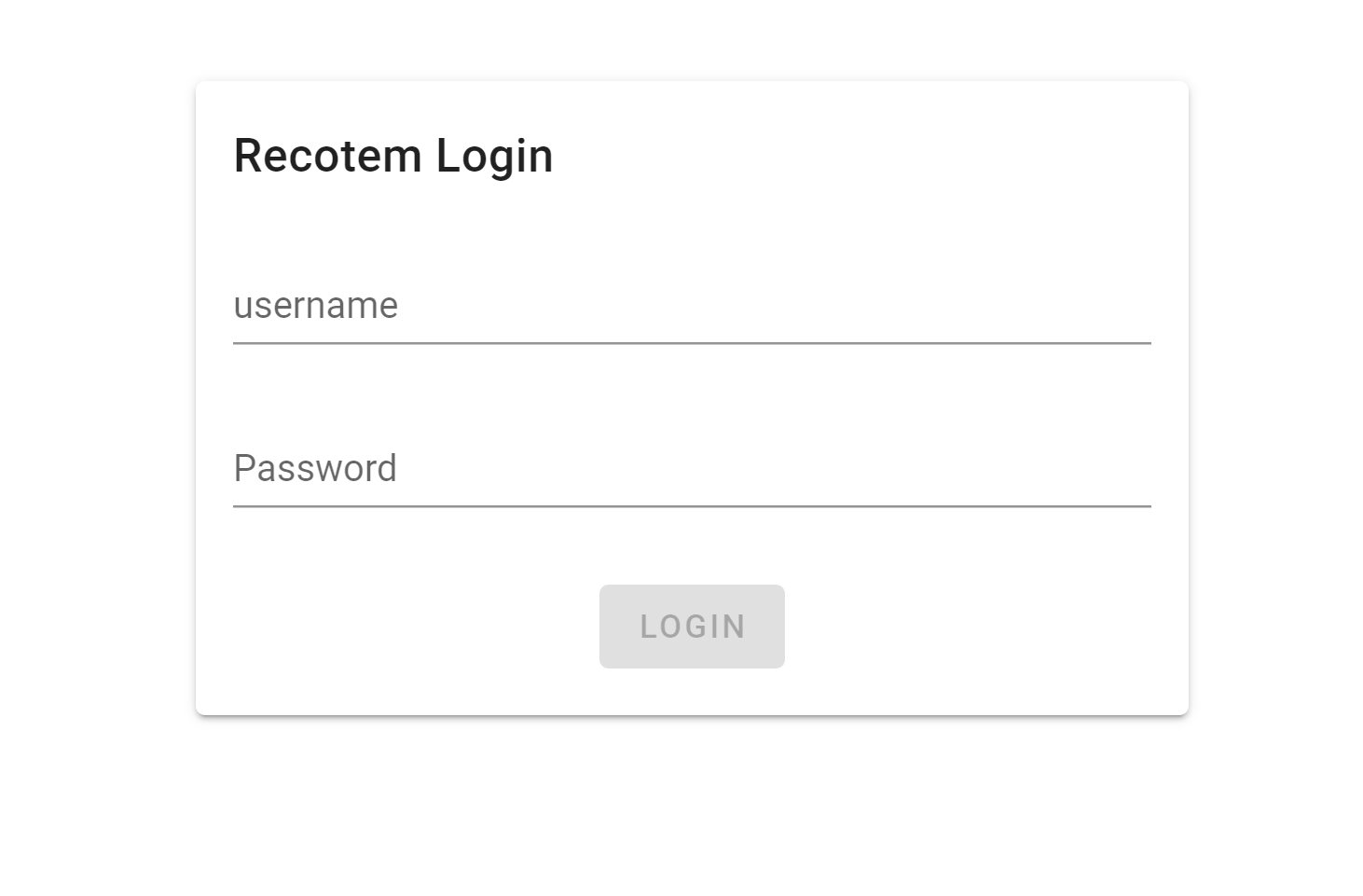 initial login